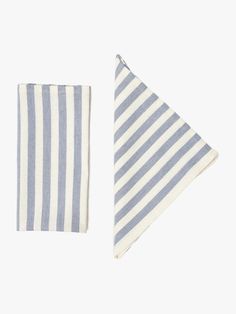 Blue and white striped napkins.