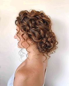 Prom Hairstyles Naturally Curly, Naturally Curly Bridal Hair Half Up, Curly Braided Updo, Naturally Curly Wedding Hair, Curled Updo, Curly Wedding Hair