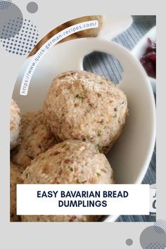 easy bavaran bread dumplings in a white bowl