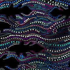 an abstract background with dots and waves in blue, pink, purple and black colors