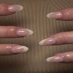 Manicure Ideas Autumn, Vanilla French Nails, French Nails With Pearls, Bridal Manicure, Simple Acrylic Nails, Manicure Ideas