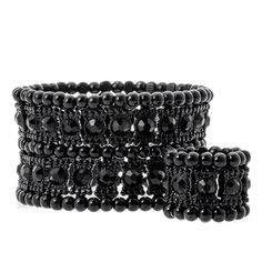 PRICES MAY VARY. Stretch bracelets with comfortable elastic band fit wrist size from 6.5 inch to 7.5 inch,inside circumference is 6.5inch before stretching,band width is 1.5 inch Stretch rings fit finger size from 6.5 to 9,band width is 0.8 inch Alloy with black zinc plated,lead and nickle free Sparkling crystals Comes in a beautiful gift box Lead and nickle free. Stretch Rings, It Band Stretches, Stretch Ring, Black Bracelets, Ring Fit, Sparkling Crystal, Beautiful Gift Boxes, Crystal Bracelets, Ring Bracelet