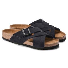 The Lugano Is A Retro Woven-Style Sandal, Featuring Soft, Suede Leather Crossed-Straps And The Classic Comfort Of A Birkenstock Footbed. With Its Additional Foam Layer, The Soft Footbed Offers Extra Comfort All Day Long. Original Birkenstock Soft Footbed; Anatomically Shaped Upper: Suede Footbed Lining: Suede Sole: Eva Details: Four Straps, One With An Individually Adjustable Metal Pin Buckle “Made In Germany” Champagne Sandals, Birkenstock Sandals Arizona, White Leather Sandals, Birkenstock Women, Strap Sandals Women, Footbed Sandals, Black Leather Sandals, Birkenstock Shoes, Womens Clogs