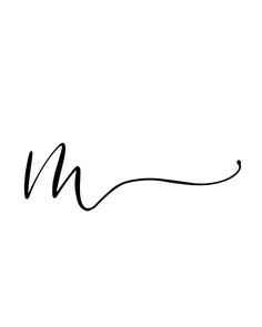 a black and white photo of the letter n in cursive writing on a white background