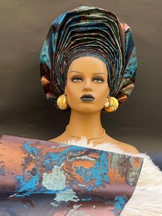 HOH inspired pretied gele with adjustable strap and shoulder piece. Shoulder Piece, Turbans, Hair Accessories Headbands, Adjustable Straps, Hair Accessories, Ships