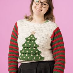 Ginnerup Christmas Sweater No. 2 - Trui Ugly Christmas Sweater Pattern, Cat Christmas Sweater, Crochet Sweater Design, Christmas Sweater Dress, Baby Frock Pattern, Sweater Crochet, Haken Baby, Crochet Throw, Sweater Crochet Pattern