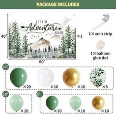 the package includes balloons and other items