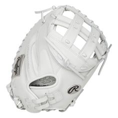 a white baseball glove on a white background