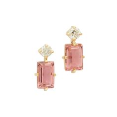 Pink Tourmaline & Diamond Deco Earrings – YI COLLECTION Luxury Pink Gold Jewelry With Birthstone, Luxury Hallmarked Pink Gold Jewelry, Luxury Pink Gemstone Jewelry, Luxury Classic Pink Gemstones, Luxury Tourmaline Fusion Jewelry, Formal Pink Diamond Earrings, Pink Diamond Earrings For Formal Occasions, Pink Diamond Earrings For Formal Events, Fine Jewelry, Fine Jewelry Pink Diamond Earrings For Formal Occasions