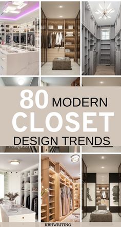 a collage of photos with the words modern closet design trend