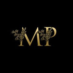 the word mmp is made up of gold letters and leaves on a black background