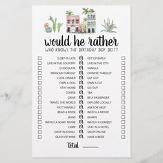 a printable wedding game with the words would he rather be married? on it