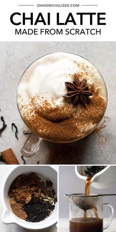 chai latte made from scratch with cinnamon and spices