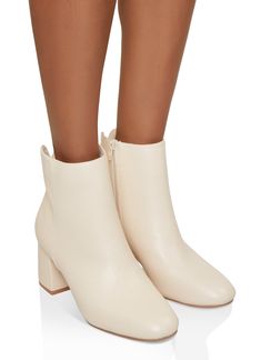 Bootie, Round Toe, Block Heel, Mid Heel: 2-3 inches, Zippers, Solid, Item Number 3115056632001 Weatherproof Boots, Clear Shoes, Plus Lingerie, Fur Shoes, Kimono Duster, Metallic Shoes, Denim Shoes, Satin Pajamas, Fur Boots