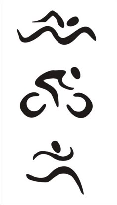 an image of a man swimming in the water with other symbols around him on his face