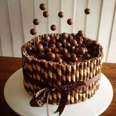 there is a cake that has chocolate candies in it