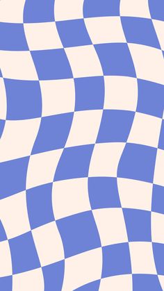 a blue and white checkerboard pattern that looks like it is going through the air