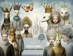 an image of some people with animals on their heads and in costumes that look like they are from frozen crowns