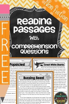 reading passages with compreension questions