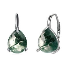 PRICES MAY VARY. ❤DESIGN DEAL❤ -- Symbolism of Natural Moss Agate: Energizes and purifies the immune system. Enables the expression of uniqueness and life energies. March birthstone for Western and Vedic astrology. It is a best gift for those you love. ❤Material❤ -- 925 Sterling Silver and Moss Agate, Nickel-free, Lead-free, Cadmium-free and Hypoallergenic, Especially for those with sensitive skin. ❤SIZE❤ -- Earrings Size: 16 mm* 9 mm, Leverback Diameter :16 mm,Package : Gift Box. ❤PACKET❤ -- Co Package Box, Agate Earrings, Vedic Astrology, Women Birthday, March Birthstone, Moonstone Earrings, Leverback Earrings, Business Partner, Sterling Silver Hoop Earrings