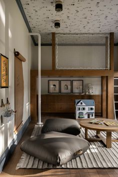 a living room filled with furniture and decor