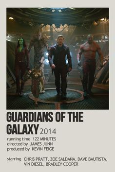 the poster for the movie's upcoming film, guardianss of the galaxy