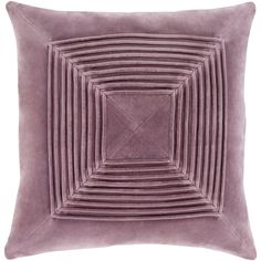 a purple pillow with an intricate design on the front and back side, it has a square