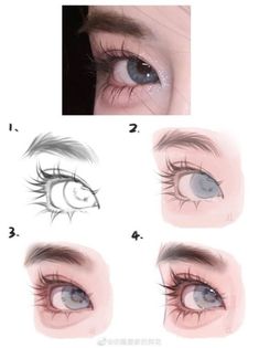 the steps in how to draw an eye