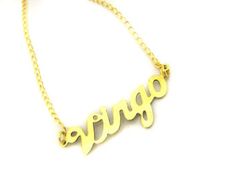 Virgo Astrological Sign Brass Necklace Astrological Sign, Brass Necklace, Astrology Signs, Gold Necklace, Take That, Brass, Gold