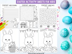 easter activity sheets for kids to color and print