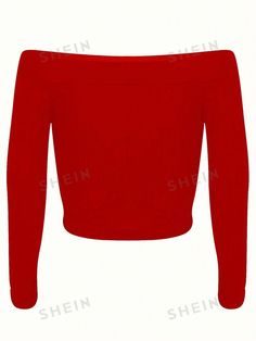 Red Ribbed Sweater For Spring, Red Ribbed Long Sleeve Tops, Red Knitted Long Sleeve Tops, Red Long Sleeve Knit Top For Winter, Red Long Sleeve Knit Top For Fall, Casual Fitted Red Long Sleeve Top, Red Knitted Casual Tops, Red Knit Top For Fall, Trendy Red Tops For Winter