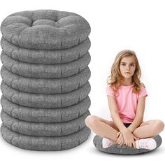 PRICES MAY VARY. Value Pack: you will get 8 pieces of gray toddler floor mats, which are soft and comfortable, providing effective cushioning and protection for children; Sufficient quantity and the bright color will meet your different using needs Larger and Thicker: the big floor cushions for kids measure about 40 x 40 x 9 cm/ 16 x 16 x 3.6 inches; It's a proper size for adults and kids, easy to store, and you can stack them on top of each other; Thickened classroom seating provides effective Seating For Classroom, Preschool Yoga, Alternative Seating, Classroom Seating, Round Floor Pillow, Home Daycare, Flexible Seating, Classroom Furniture, Yoga And Meditation