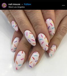 Sprinkle Nails, Birthday Nail Art, Spring Nails 2023, Nail 2023, Nails Acrylic Coffin, Birthday Nail Designs, 2023 Nail, Confetti Nails, Colorful Nails