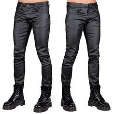 Wornstar Clothing Rampager Waxed Denim Stage Pants Waxed Denim Jeans, Wornstar Clothing, Black Leather Jeans, Waxed Denim, Leather Jeans Men, Mens Designer Jeans, Jeans Outfit Men, Waxed Jeans, Creepypasta Characters