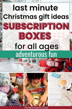 Last minute Christmas Gift Ideas. Subscription Boxes for all ages. Stuffed bear holding chocolate bar in front of Universal Yums Box. Young girl doing experiment, open book and beach gear. Christms Gifts, Monthly Box Subscriptions Woman, Fun Christmas Gifts, Christian Subscription Boxes, Kids Subscription Boxes, Rv Gifts, Subscriptions For Kids, Couples Friends, Best Travel Gifts