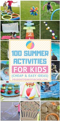 100 Cheap and Easy Summer Activities for Kids #summer #activitesforkids #summergames #backyardgames #games #kidsactivities Easy Summer Activities, Summer Crafts For Kids, Outdoor Activities For Kids, Backyard Games, Camping Activities, Summertime Fun