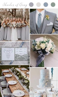 a collage of photos with different wedding colors