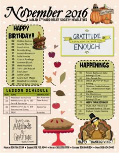 a flyer for an autumn celebration with pictures and words on it, including pumpkins, apples