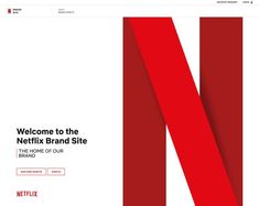 the website for netflix's brand site is shown in red and white stripes, which are