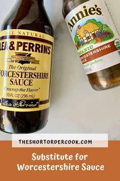 two bottles of worcestershire sauce on a white counter Bourbon Sauce For Salmon, Home Made Worcestershire Sauce Recipe, Substitute For Worcestershire Sauce, Worchester Sauce Substitute, Homemade Fermented Hot Sauce, Substitute For Worchestire Sauce, Homemade Worcestershire Sauce, Easy Beer Batter For Fish, Worcestershire Sauce Substitute