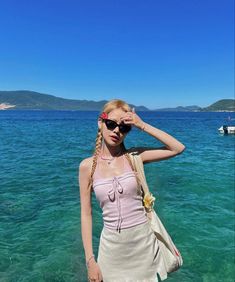 Sea Outfit Summer, Ootd Summer Beach, Softgirl Outfits, Quotes Celebrities, Summer Picture Poses, Hairstyle Fashion, Outfit Korean, Beach Pictures Poses