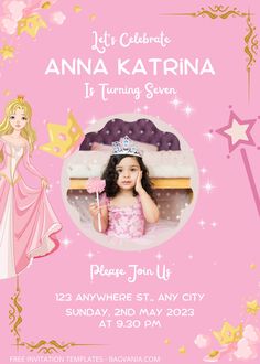 Get 7+ Princess With Photo Birthday Invitation Templates #free #freeinvitation2019 #birthday #disney #invitations #invitationtemplates Invitation Card Design Princess, Belle Invitation Template, Birthday Invitations Card Design Ideas, Disney Invitations Templates, Bday Invitation Cards For Kids, Princess Birthday Invitations Templates, Baby Girl Birthday Invitation Card, 1st Birthday Invitation Card Ideas, Aesthetic Invitation Card Birthday