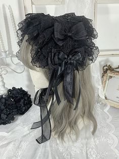 The price is for a hairband only, others are not included. Garment Size SizeFree SizeWidth23 Black Matching Headband Hair Accessory, Adjustable Black Ribbon Headband, Adjustable Mini Hats With Bow On Headband, Black Ribbon Headband, Lace Hairband, 2024 Wishlist, Victorian Hats, Gothic Accessories, Gothic Steampunk