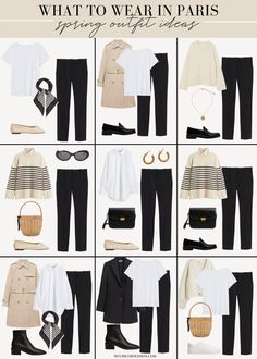 Capsule Wardrobe France Spring, Paris Outfits Ideas Spring, April 2024 Outfits, Paris Spring Outfits 2023, Paris In March Outfits 2023, Outfit Packing Ideas, Paris Spring Capsule Wardrobe, Spring Fashion Paris, Spring Outfit Paris