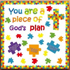 you are a piece of god's plan poster with colorful puzzle pieces on it