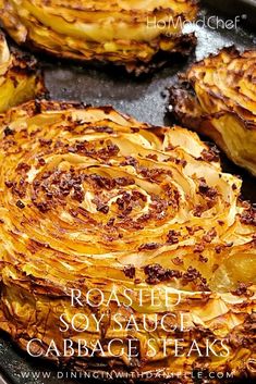 Roasted Soy Sauce Cabbage Steaks Grilled Cabbage Steaks, Vegetarian Steak, Cabbage Recipes Southern, Garlic Balsamic