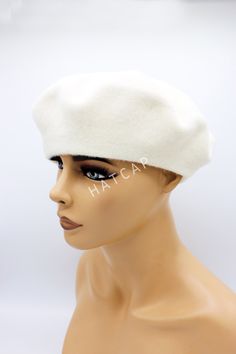 Our French felt beret with many beautiful different colors are perfect accessories for winter. Our women hats are knitting from felt , and one size fits all. It's very chic and warm Color : Cream, white All of our products are Free Express Shipping. White Winter Beret Cap, White Winter Beret, Winter Flat Cap Beret For Gift, Winter Gift Beret Flat Cap, Flat Cap Hats As Winter Gifts, White Wool Cap, Beret Women, Women Winter Hat, Felt Beret