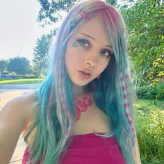 Creative Hair Color Ideas, Unique Hair Dye, Hair Inspo Summer, Hair Due, Dye My Hair, Hair Dye Colors