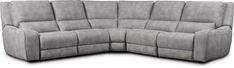 the reclining sectional sofa is shown with multiple seats and two arm rests on each side