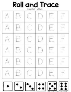 roll and trace capital letters worksheet